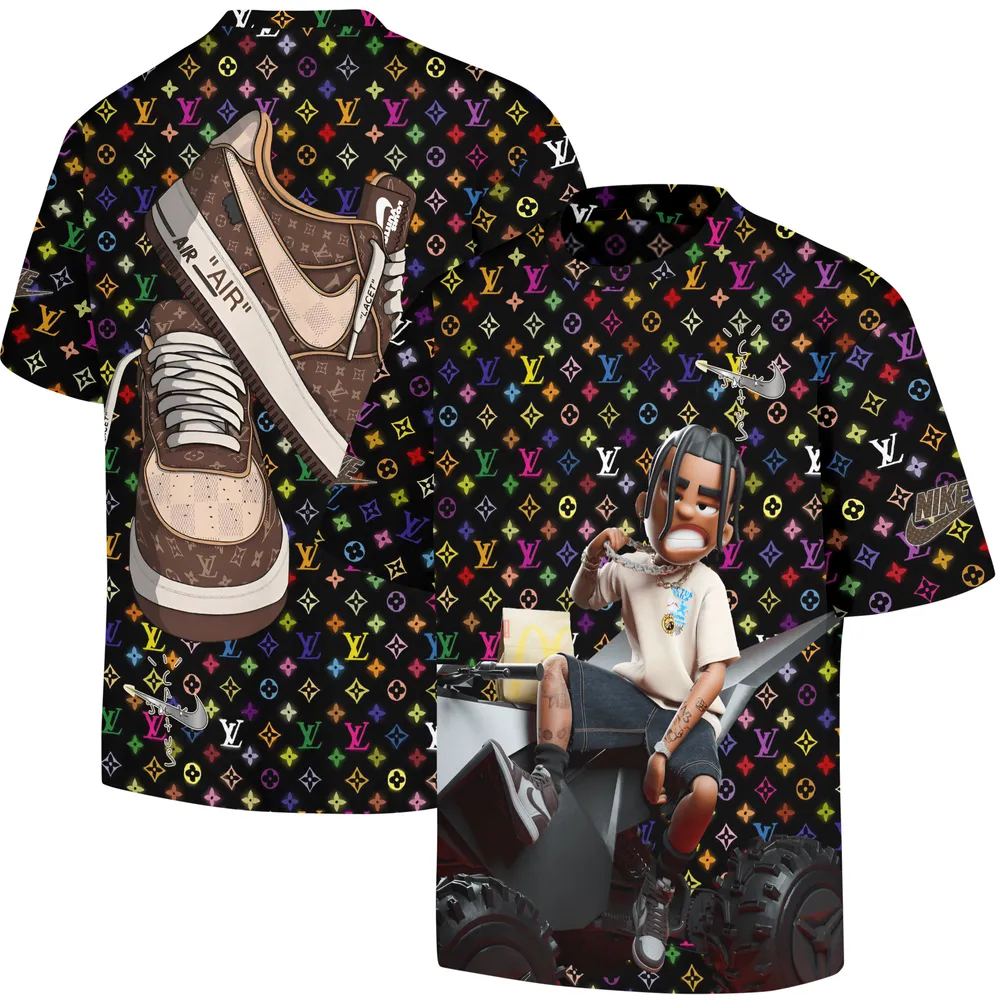 Travis Scott X Nike X Louis Vuitton X SUPREME T-shirt - 230524TD0023FU3 AOP Unisex Standard T-shirt 2 white s