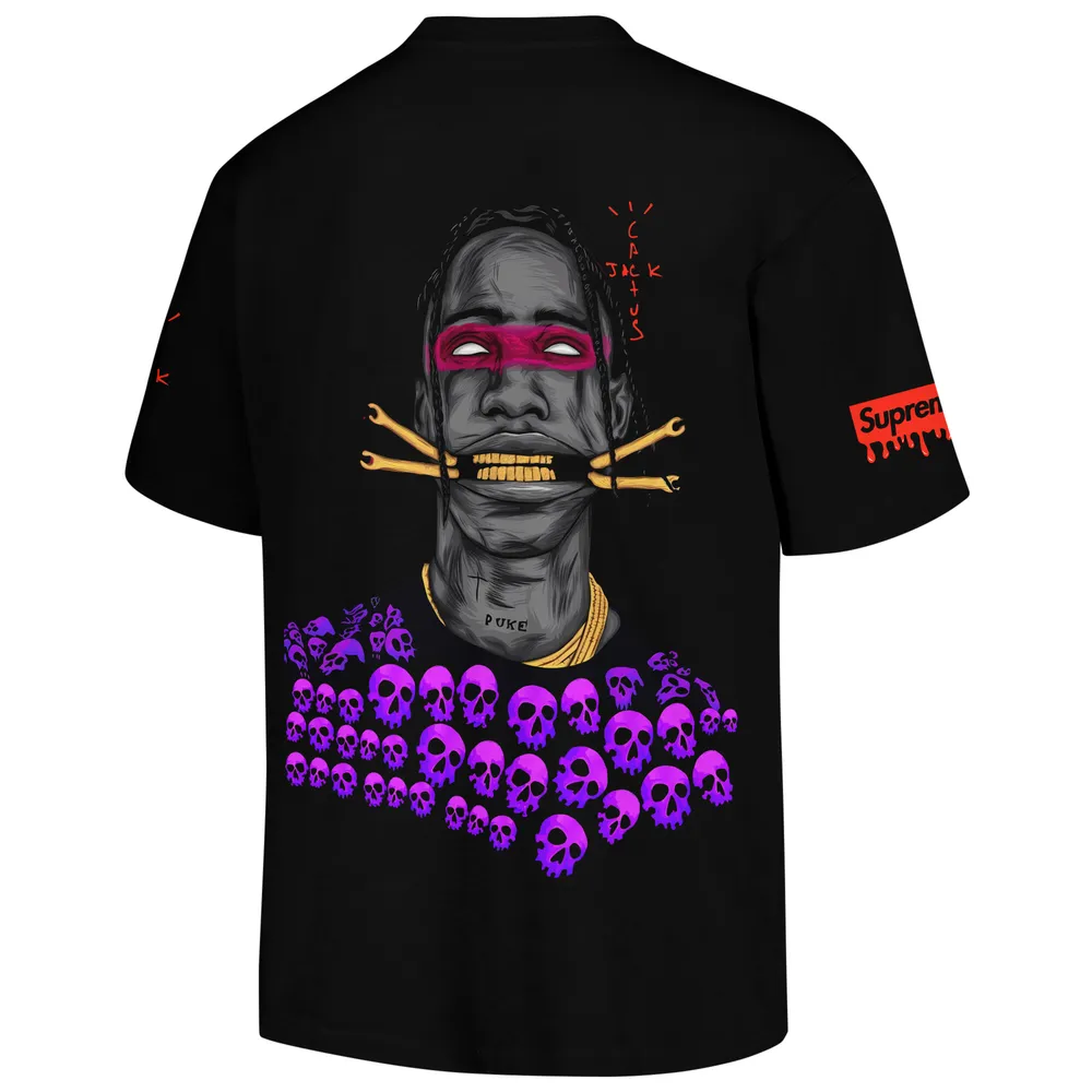 Travis Scott X Supreme Skull T-shirt - 230524TD0018BLA AOP Unisex Standard T-shirt 2 white s