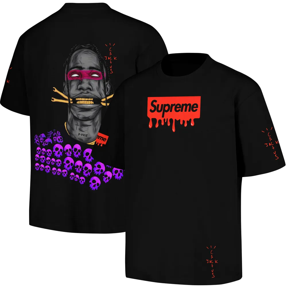 Travis Scott X Supreme Skull T-shirt - 230524TD0018BLA AOP Unisex Standard T-shirt 2 white s