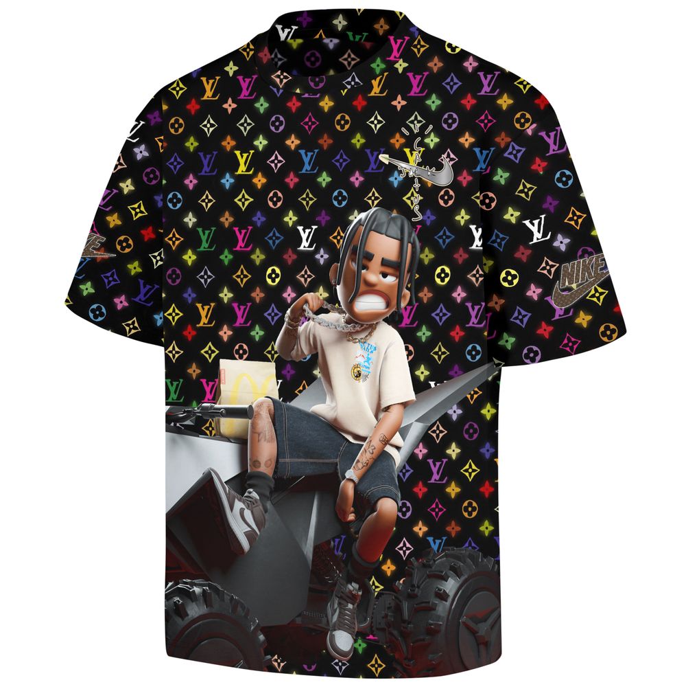 Travis Scott X Nike X Louis Vuitton X SUPREME T-shirt - 230524TD0023FU3 AOP Unisex Standard T-shirt 2 white s