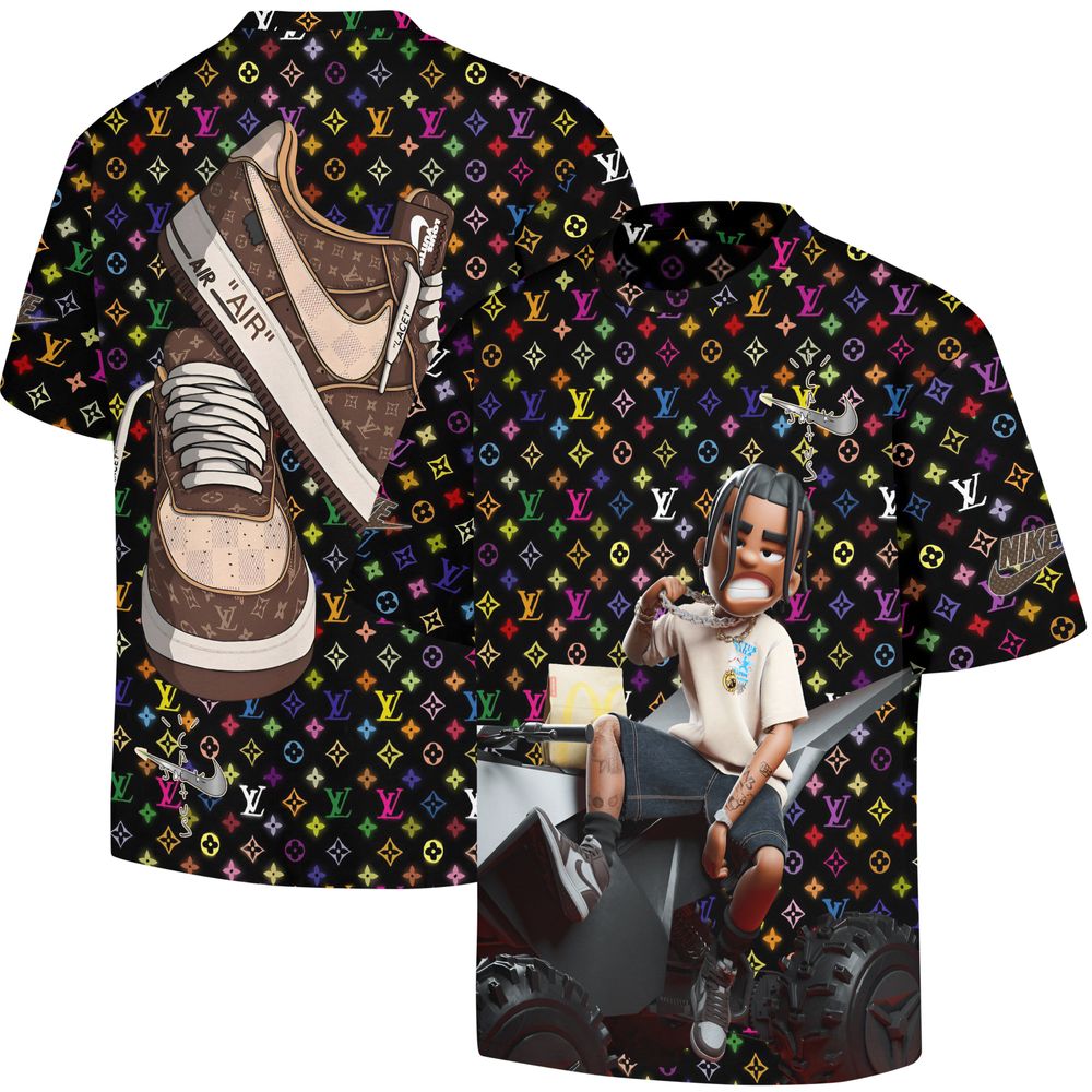 Travis Scott X Nike X Louis Vuitton X SUPREME T-shirt - 230524TD0023FU3 AOP Unisex Standard T-shirt 2 white s
